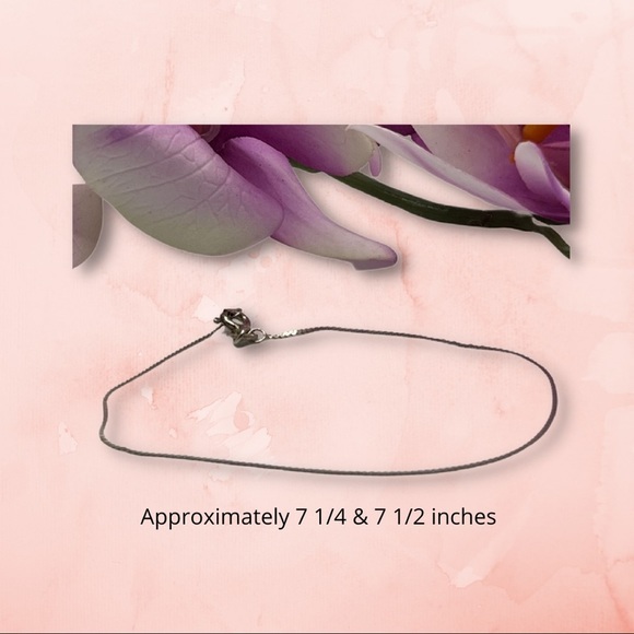Vintage .925 Sterling Silver Delicate Chain Bracelet(s) - 7 & 7 1/2 Inches (EUC) - Picture 2 of 3